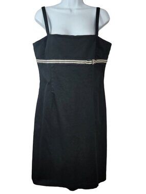 Yves Cossette Depeche Mode Sun Dress Black Size 14 Strap Sleeveless Zip Bow VTG